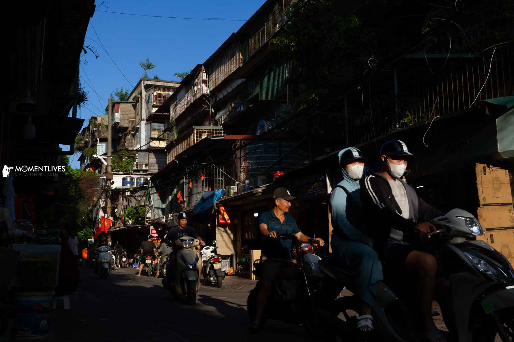 An old street in the vintage neighborhood of Hanoi
